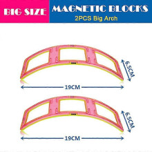 (2pcsbigarch) Big Size Magnetic Designer Kids Magnet Building Blocks Accessories Educational Constructor Toys For Children Holiday Gifts