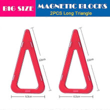 (2pcslongtriangle) Big Size Magnetic Designer Kids Magnet Building Blocks Accessories Educational Constructor Toys For Children Holiday Gifts