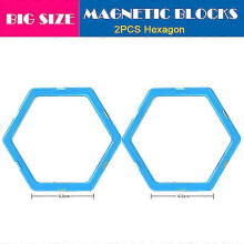 (2pcshexagon) Big Size Magnetic Designer Kids Magnet Building Blocks Accessories Educational Constructor Toys For Children Holiday Gifts