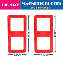 (2pcsrectangle) Big Size Magnetic Designer Kids Magnet Building Blocks Accessories Educational Constructor Toys For Children Holiday Gifts