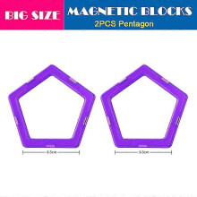 (2pcspentogon) Big Size Magnetic Designer Kids Magnet Building Blocks Accessories Educational Constructor Toys For Children Holiday Gifts