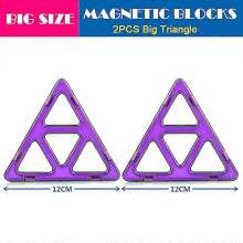 (2pcsbigtriangle) Big Size Magnetic Designer Kids Magnet Building Blocks Accessories Educational Constructor Toys For Children Holiday Gifts