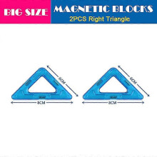 (2pcsrtriangle) Big Size Magnetic Designer Kids Magnet Building Blocks Accessories Educational Constructor Toys For Children Holiday Gifts