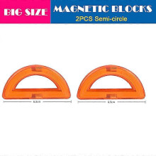 (2pcssemicircle) Big Size Magnetic Designer Kids Magnet Building Blocks Accessories Educational Constructor Toys For Children Holiday Gifts