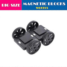 (2pcswheels) Big Size Magnetic Designer Kids Magnet Building Blocks Accessories Educational Constructor Toys For Children Holiday Gifts