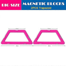 (2pcstrapezoid) Big Size Magnetic Designer Kids Magnet Building Blocks Accessories Educational Constructor Toys For Children Holiday Gifts