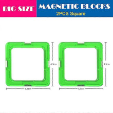 (2pcssquare) Big Size Magnetic Designer Kids Magnet Building Blocks Accessories Educational Constructor Toys For Children Holiday Gifts