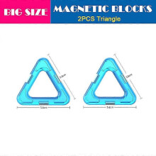 (2pcstriangle) Big Size Magnetic Designer Kids Magnet Building Blocks Accessories Educational Constructor Toys For Children Holiday Gifts