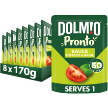 Dolmio Tomato and Basil Microwave Pasta Sauce, Bulk Multipack 8 x 170 g pouches