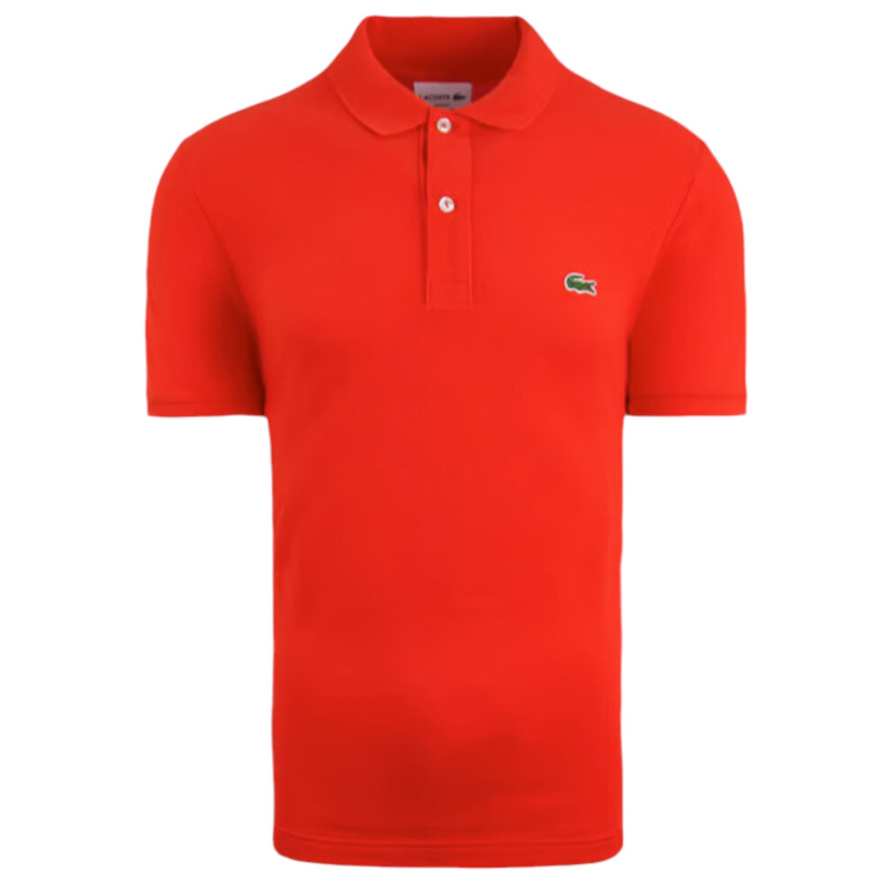 (Hot Coral, S) Lacoste L1212 Mens Polo T Shirts Classic GolfÂ Tee