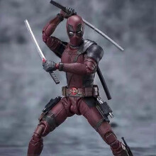 Shf Deadpool 2 Superhero Collection Doll 16cm Deadpool Gear Joint Handmade Model Car Decoration Birthday Gift Desktop Ornament