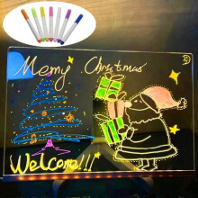 (30 X 20 Cm) Led Note Board With Colors, 2024 New Glowing Acrylic Message Marker Board With Light, Light Up Dry Erase Board With Stand As A Glow Memo Letter Board