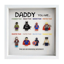 (8 People, White) Superhero Photo Frame Wall Artwork Retro Cartoon Character Family Decoration