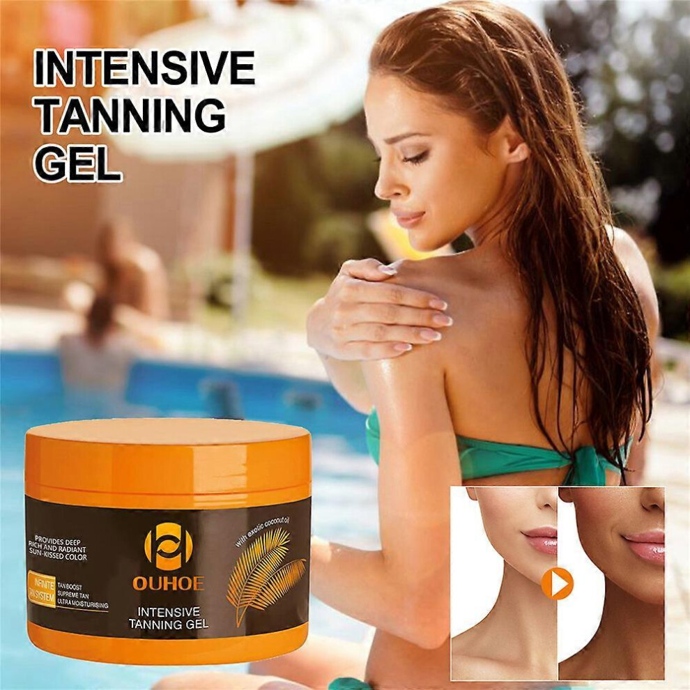 Intensive Tanning Gel Accelerator Cream Brown Tanning Gel, Dark Brown Tanning Gel for Sunbeds & Outdoor Sun