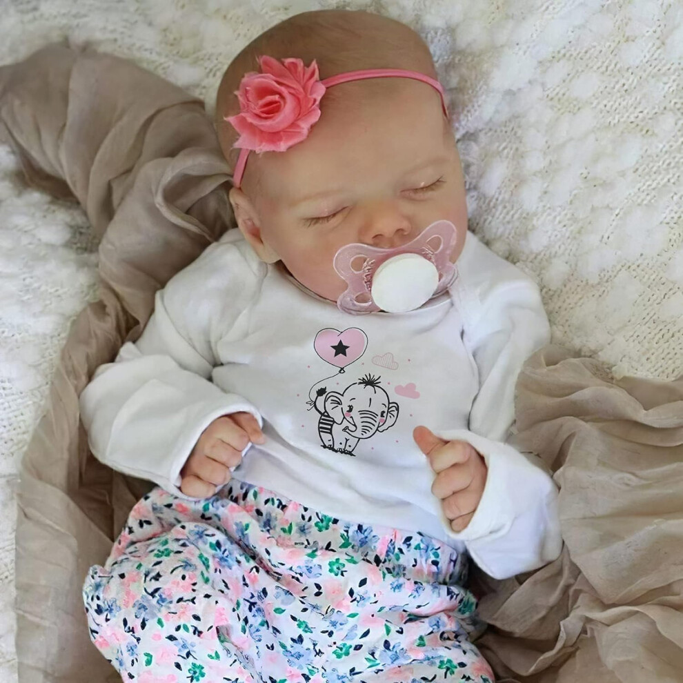 Jizhi Lifelike Reborn Baby Dolls - 17-Inch Soft Body Realistic-Newborn Baby Dolls Full Vinyl Body Poseable Baby Girl With Feeding Kit Gift Box For Ki