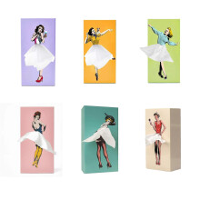 (Blue) Classy Girl Tissue Box Retro Tissue Flying Skirt Tissue Box,100% New