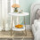 Tribesigns Tribesigns side table round, coffee table, artificial marble, Ø47 cm 1