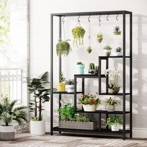 Tribesigns Tribesigns Flower Stand 5 ripiani per piante con 10 ganci a S