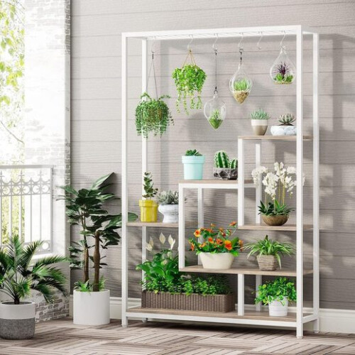 Tribesigns Tribesigns Flower Stand 5 ripiani per piante con 10 ganci a S