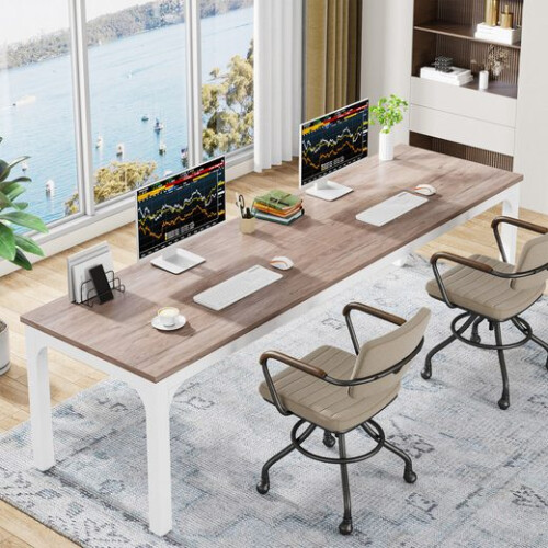 Tribesigns Tribesigns Computer Desk 200x70x75cm, Double PC Office Table