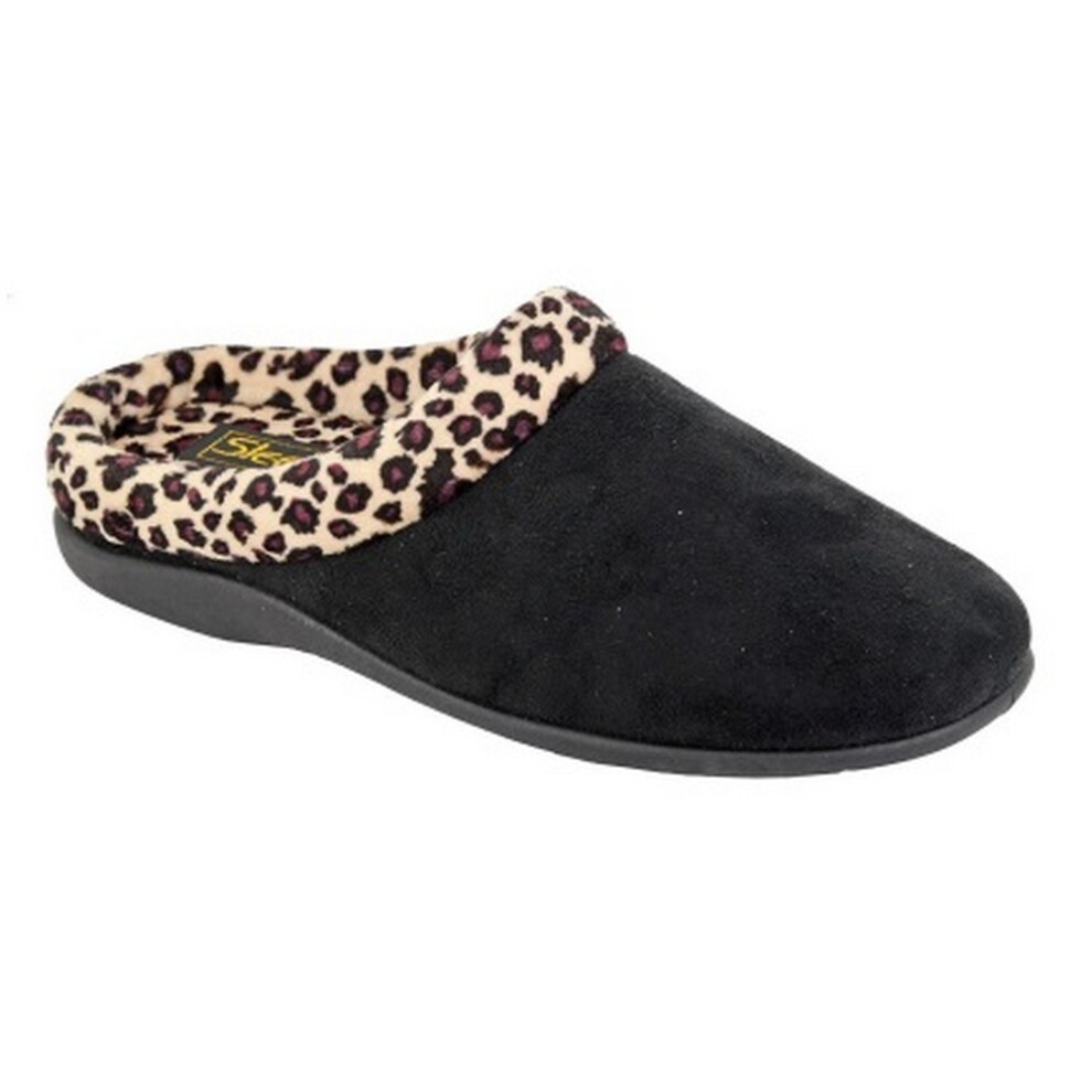 (7 UK, Ocelot) Sleepers Womens/Ladies Carmen Ocelot Toe In Mule Slippers
