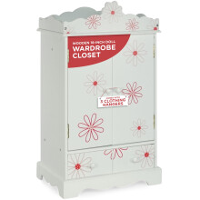 Emily Rose 18-Zoll-Puppenmbelschrank mit 3 Kleiderbgeln  Blumen | USA-Geschft | Schrank- und Garderobenset fr Puppenzubehr aus Holz  Aufbewahr