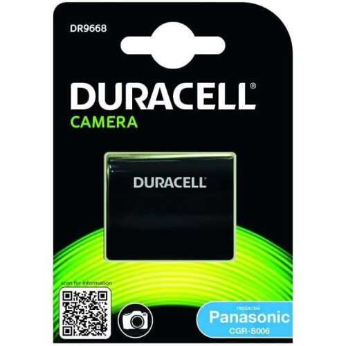 Duracell Replacement Digital Camera Battery For Panasonic CGA-S006 , Black