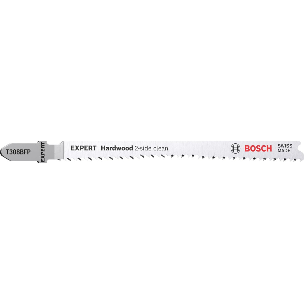 Bosch 5x EXPERT Hardwood 2-side clean T308BFP Jigsaw Blade (for Plastic coated boards