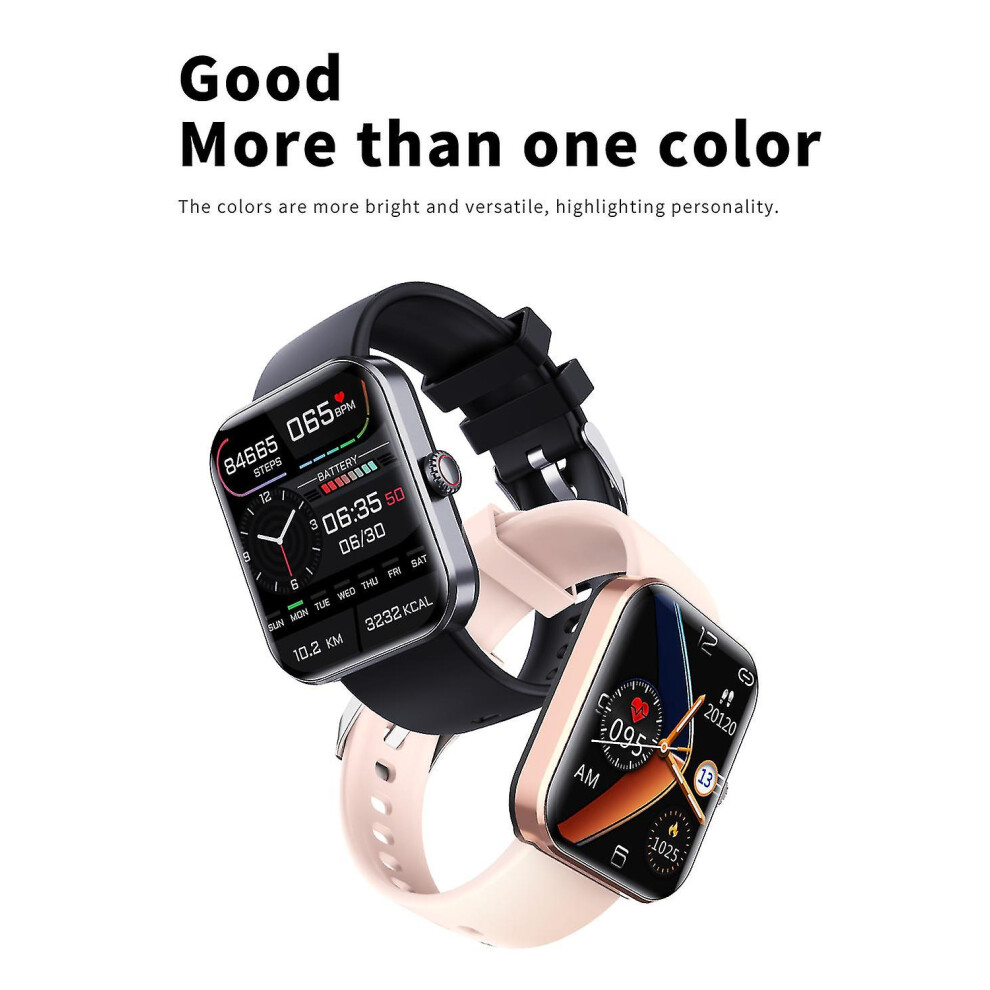 (black) Blood Glucose Sugar Smart Watch Body Temperature Ecg ppg Hrv Monitor Waterproof