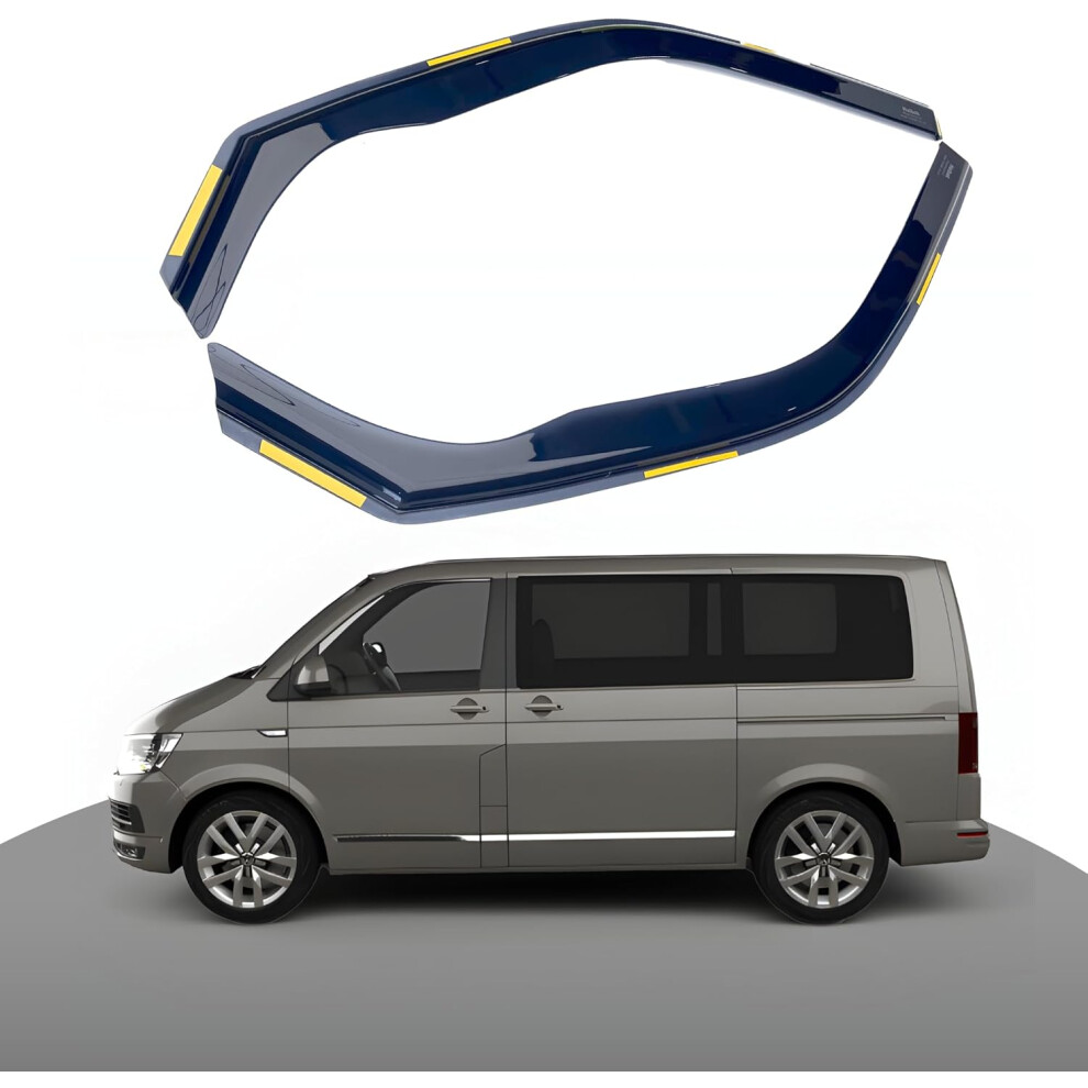 Haibak Store Dark Haibak Wind Deflectors Set Compatible With Vw Transporter T5-T6/T6.1 Van Ii/Iii 2 Doors 2003-2021 2Pc Tinted In Channel Fitment
