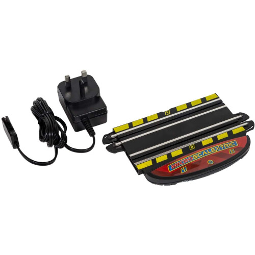Micro Scalextric Mains Powered Track Piece - Micro Scalextric Accessories, Silver 1