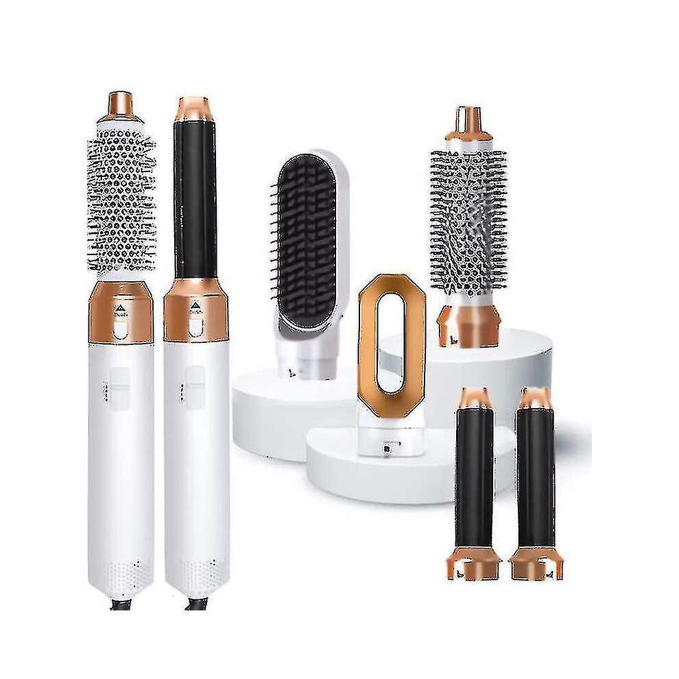 5 In 1 Styler,airwrap Styler With Hot Brush Dryer,straighteners Wrapper (white Gold)