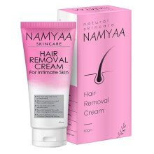 Namyaa Crème dépilatoire pour peau intime avec sérum apaisant après-cire à la vitamine C, blanc, 60 g