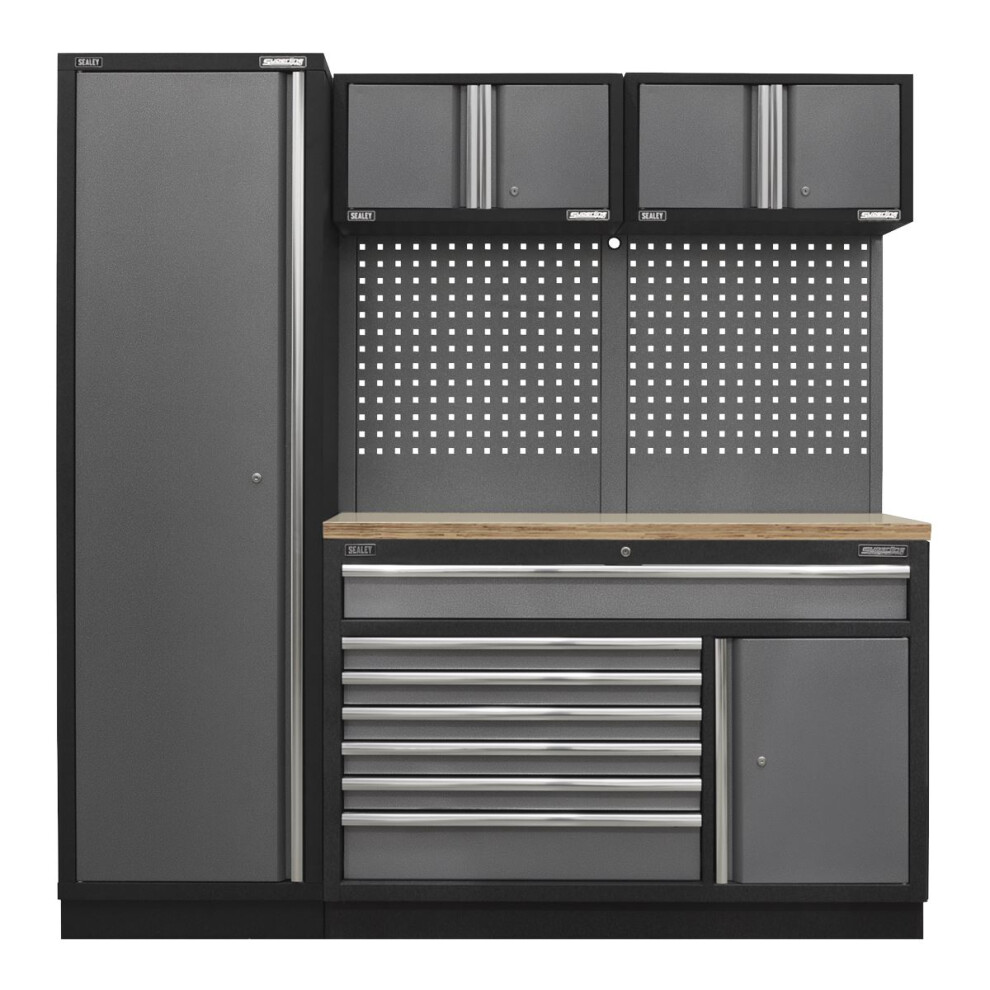 Sealey Superline Pro® Storage System With Pressed Wood Worktop Apmsstack10w 1.96M