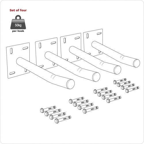Sealey Sealey Wall Mounting Storage Hooks - Set of 4 APWH 1