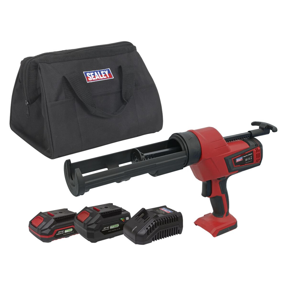 Sealey Sv20 Series 310Ml Cordless Caulking Gun Kit 20V - 2 Batteries Cp20vcgkit