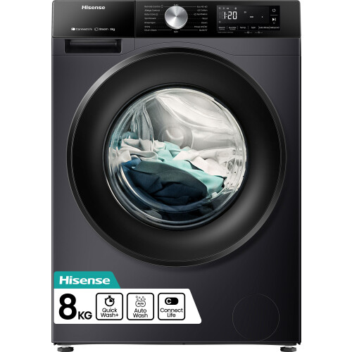 Hisense Hisense WF3S8043BB3 washing machine Front-load 8 kg 1400 RPM Black