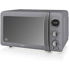 Swan Products SM22030GRN Retro Digital Microwave, 20 Litre, 800 W, Grey by Swan Products