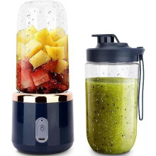 Shienfir Portable Blender, Mini Fruit Juice 400ml Cup 6 Blades Strong Power Electric Vegetable & Juicer Cup Smoothie Blender with USB Rechargeable B