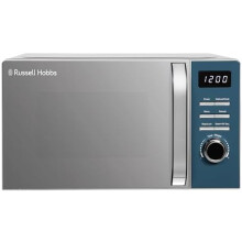 Russell Hobbs Ocean Blue Digital Microwave 20 Litre 800W Solo Digital with 5 Power Levels, Defrost Function & Easy Clean, 60 Minute Timer, 8 Auto-Co