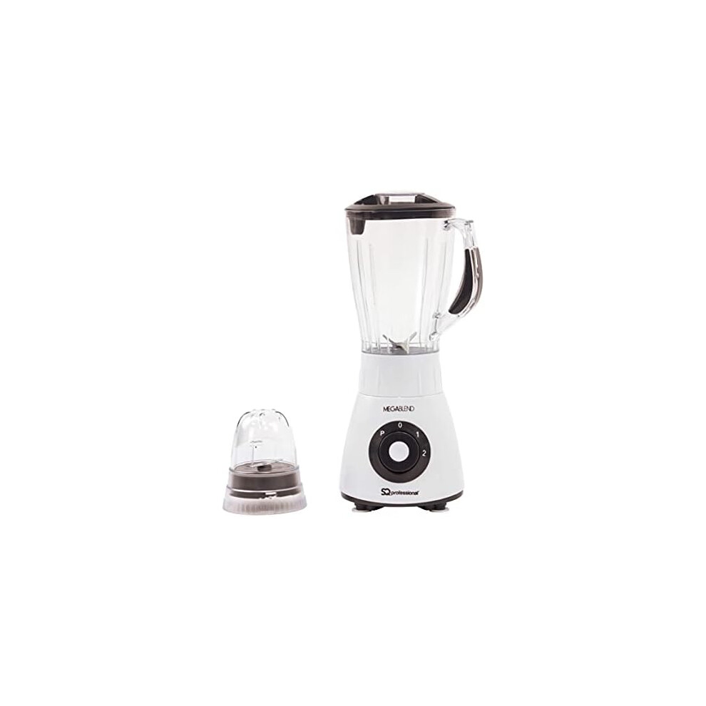 Sq Professional Megarange Blender 600W With 100G Grinding Mill Plastic 1.5L Blending Jug & Grinder Blender For Milkshakes Smoothie Blender Juice Mix