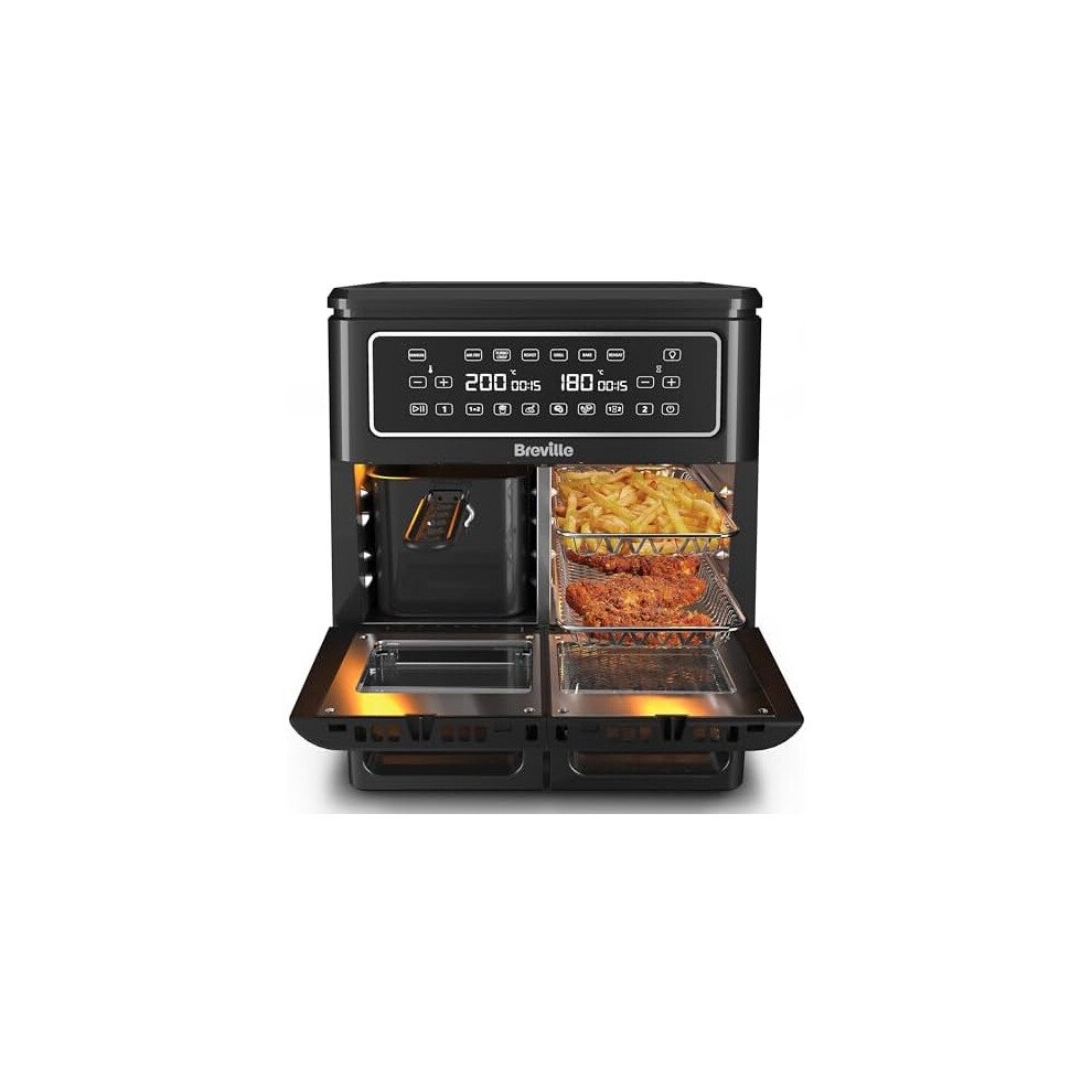Breville Halo Flexi Air Fryer | Digital Dual Air Fryer Oven | 11L: Serves 10+ People | Fry, Bake, Grill, Roast & Reheat | 2400 W | Save ÃÂ65 a Year