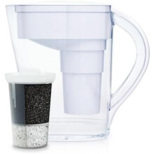 Santevia MINA Alkaline Water Filter Pitcher | 9-Cup at Home Water Filter That Adds Minerals and Makes Water Alkaline | Chlorine and Lead Water Fi