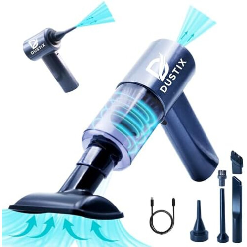 DustixHandheldCarVacuumCleanerCordless,Powerful10000PADualGearSuction,Portable&LightweightMiniVacuum,HEPAFilter,4000mAh,Car,Offi