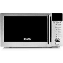 Haden 20L Digital Stainless Steel Microwave Oven - 800W, Compact Microwave, 5 Power Levels, Auto Defrost & Child Lock, Easy Clean Interior - 24.5cm