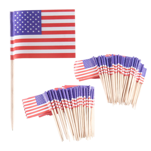 100 American Flag Toothpicks Cupcake Decoration Sandwich 2