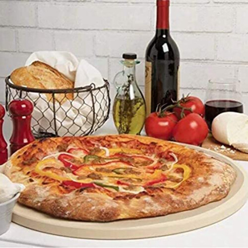 Pedra para pizza 15 polegadas para pão Cerâmica Pizza Grelhar Pedras Cozinhar 2