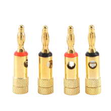 Vergulde bananenstekkers 2 Rood 2 Zwart 4mm 4 stuks LL68-4BP1