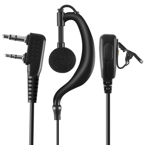 Auricolare a forma di G a 2 pin con gancio per l'orecchio PTT per radio 2