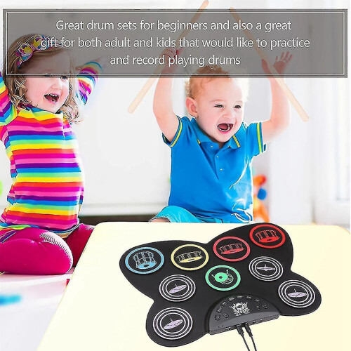 Electric Drum Set, 9 Pads Silicon Foldable Electronic Drum With Headphone Jack,build In Speaker 2